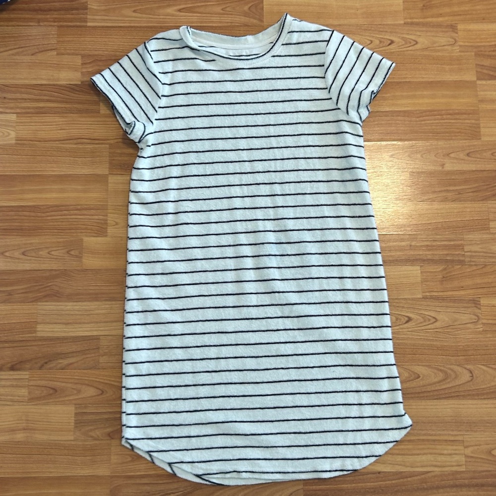 Thread & Supply Cream and Black Striped Tee Coverup